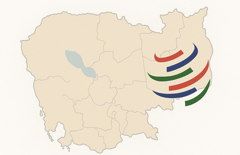 Cambodian trade officials at WTO headquarters, symbolizing Cambodia’s landmark accession and global trade integration.