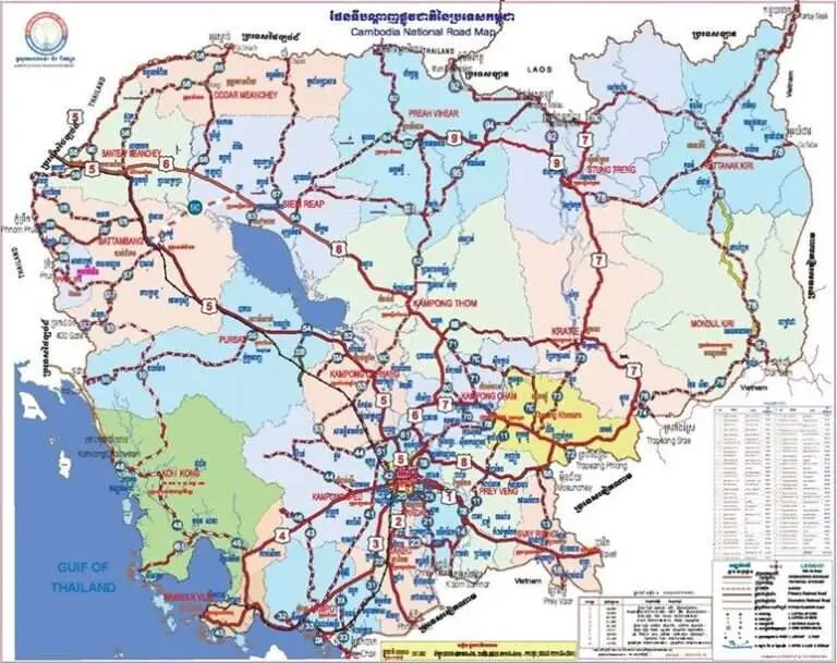 Cambodia infrastructure map with SEZs and transport routes