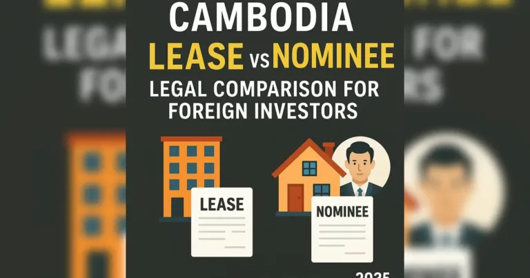 Visual comparison of leasehold and nominee ownership methods for foreign investors in Cambodia real estate